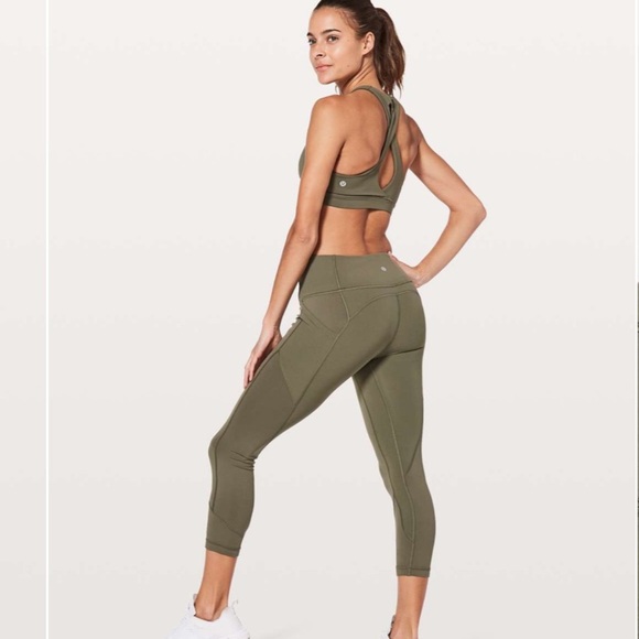 Lululemon All The Right Places Crop Leggings in Army Green - Picture 5 of 8